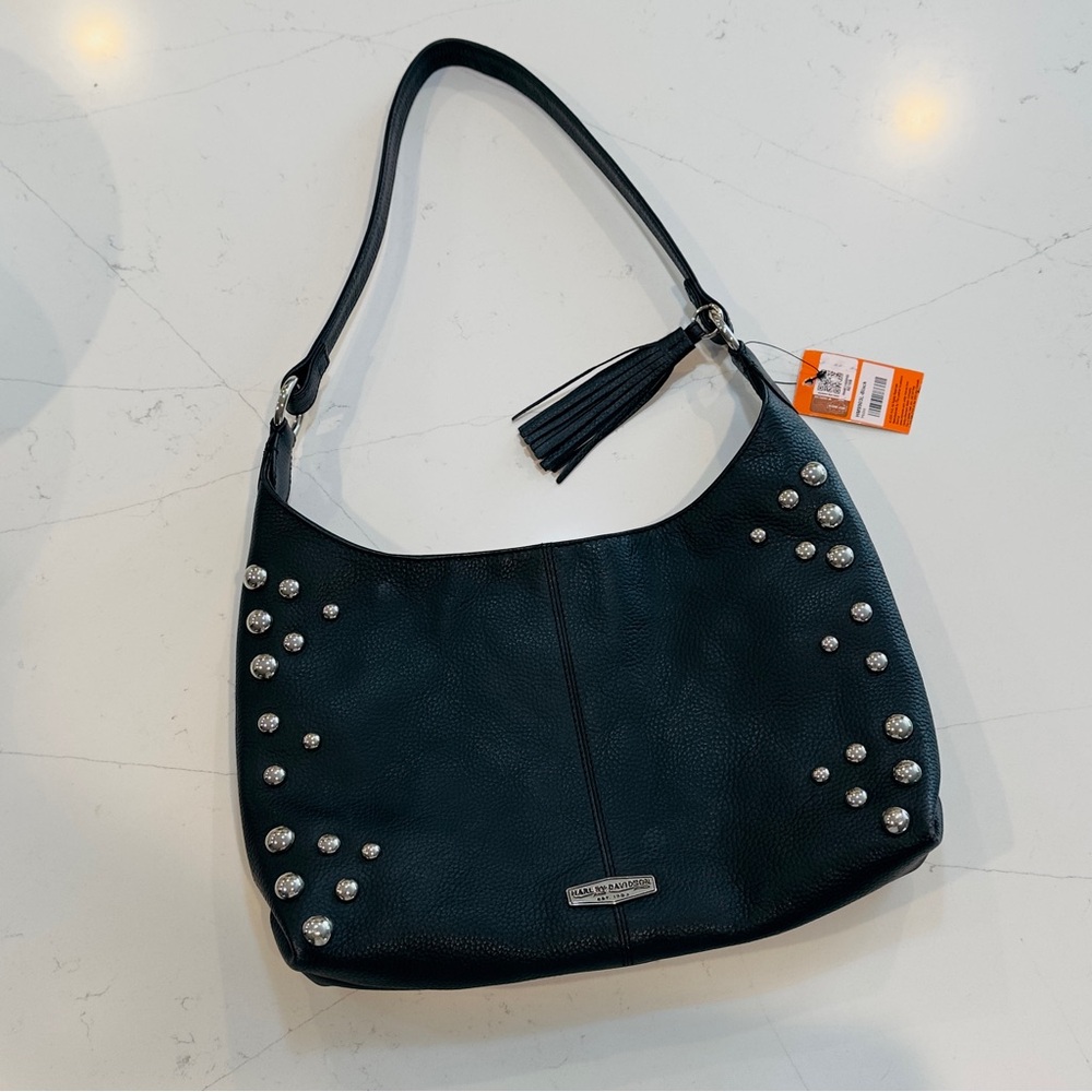 Harley-Davidson Black Studded Hobo Bag
